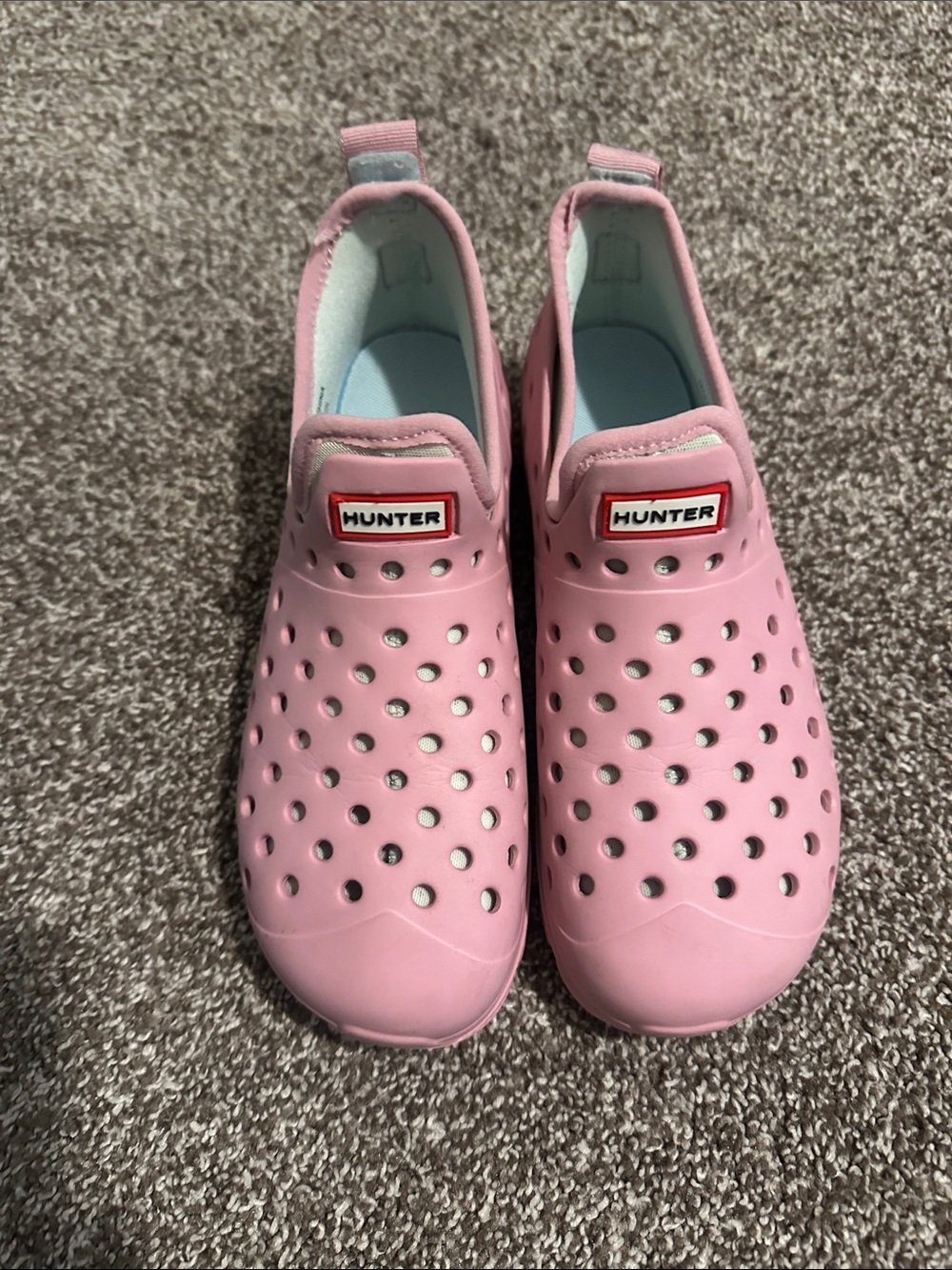 Hunter Pink Kids Slip-On Perforated Water Shoes
